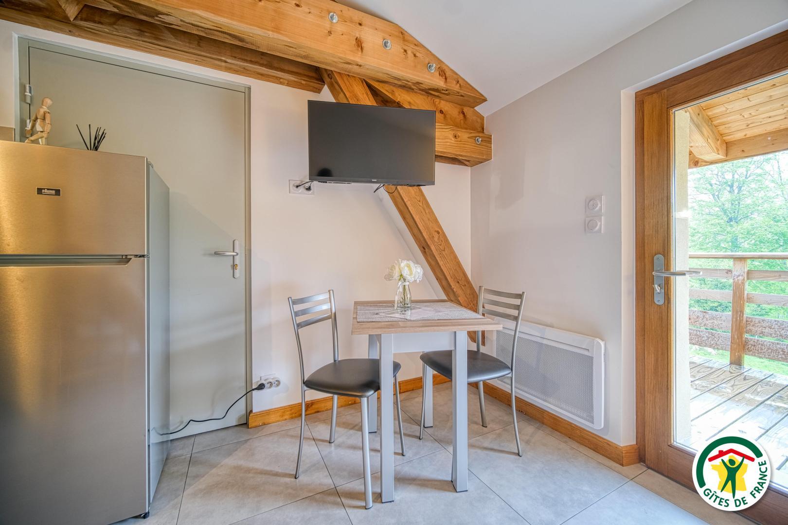 L'entrée du gîte et la pièce de vie