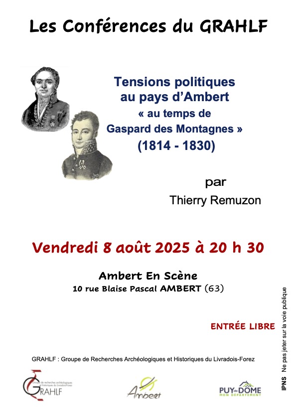 Conférence du GRAHLF // Ambert