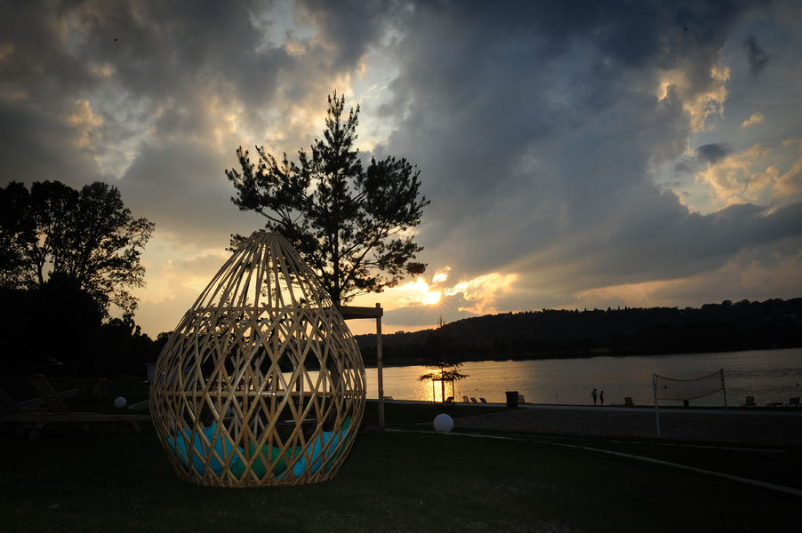 Coucher de soleil sur la plage de L'atol'
