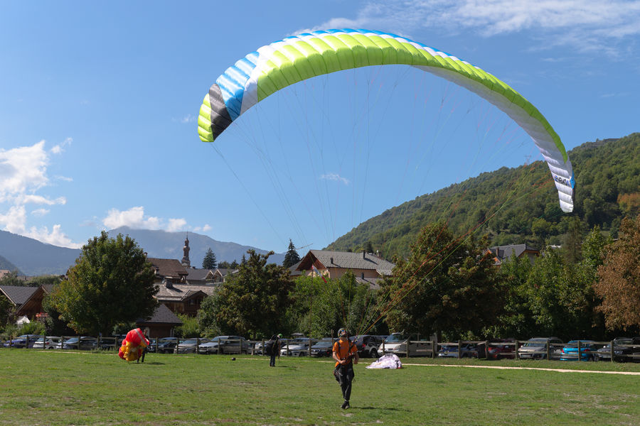 Zone d'atterrissage des parapentes