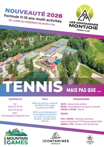 Affiche stage tennis été 2026