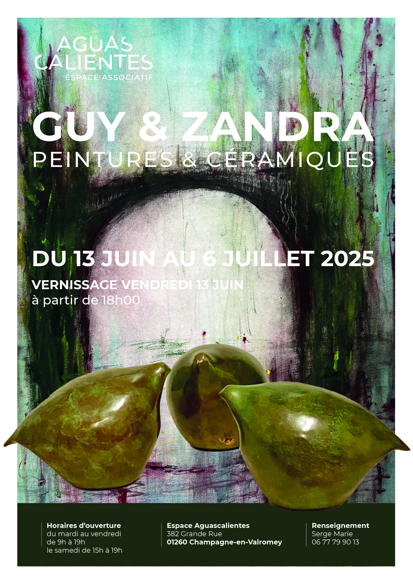Exposition de peintures  et céramiques de Guy et Zandra à l'Espace Aguascalientes_Champagne-en-Valromey