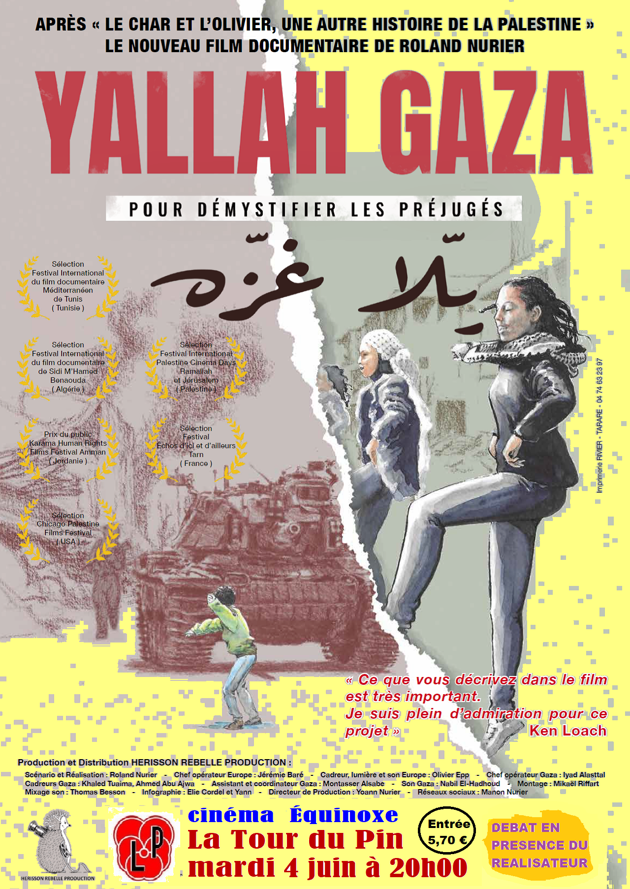 projection du film documentaire "YALLAH GAZA", puis débat avec le réalisateur