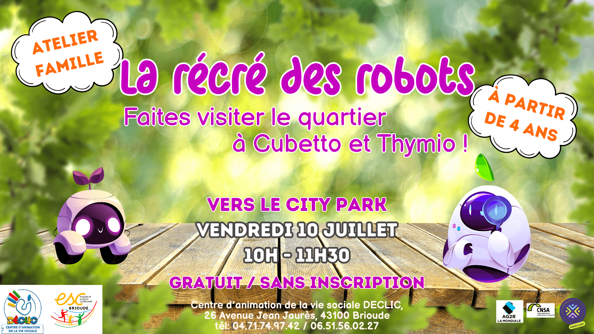 DECLIC d'été - La récré des robots: Faites visiter le quartier à Cubetto et Thymio