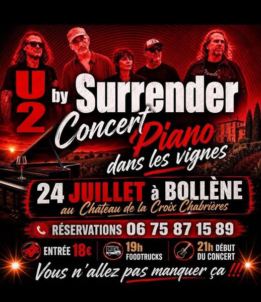 Piano dans les vignes : Concert Surrender - Tribute U2_Bollène