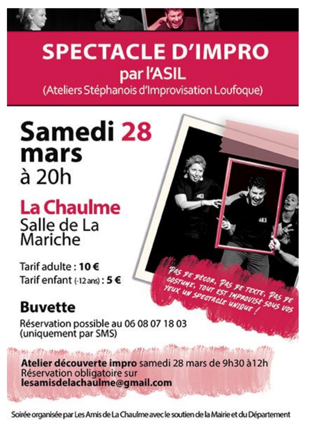 Spectacle d’impro par l’ASIL, Atelier Stéphanois d’Improvisation Loufoque // La Chaulme