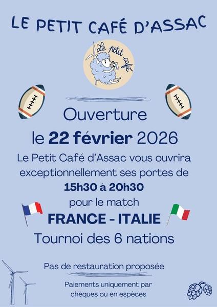 Diffusion du match de rugby au petit café d'Assac