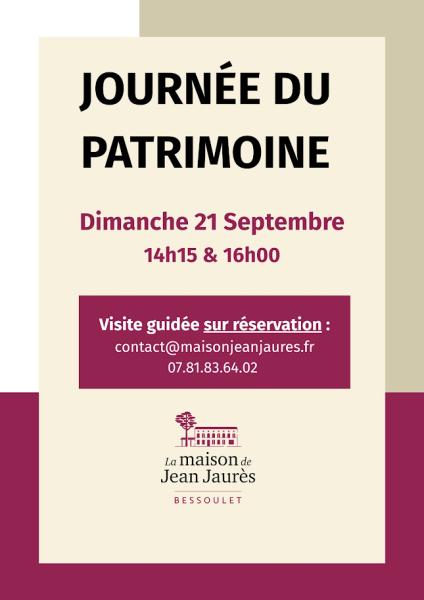 Visite commentée de la maison de Jean Jaurès à Bessoulet - Journées Européennes du Patrimoine