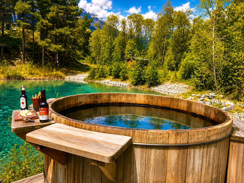Le bain nordique au bord du lac Le bain nordique au bord du lac