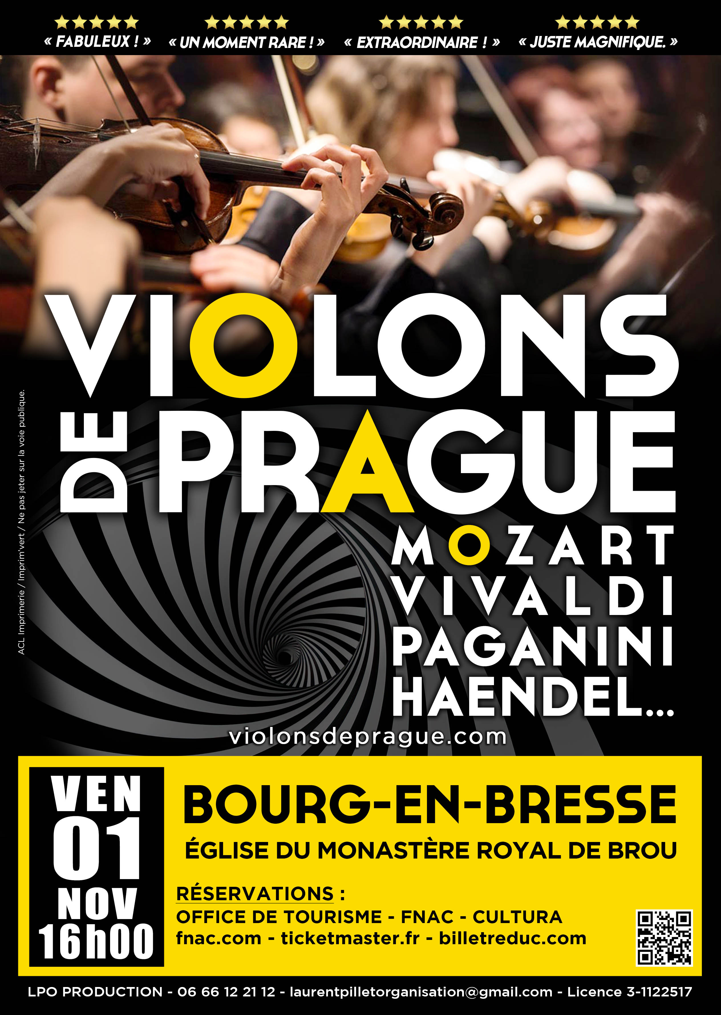 Affiche Violons de Prague Bourg-en-Bresse