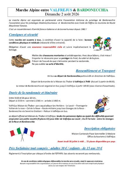 Marche Alpine Sens France Italie 2026_Valfréjus