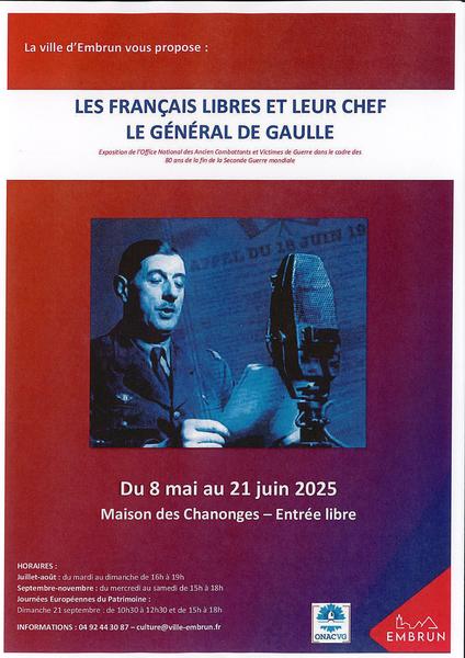 Exposition 'Les Français libres et leur chef, le Général de Gaulle'_Embrun - © Service animation mairie d'Embrun Exposition 'Les Français libres et leur chef, le Général de Gaulle'_Embrun - © Service animation mairie d'Embrun