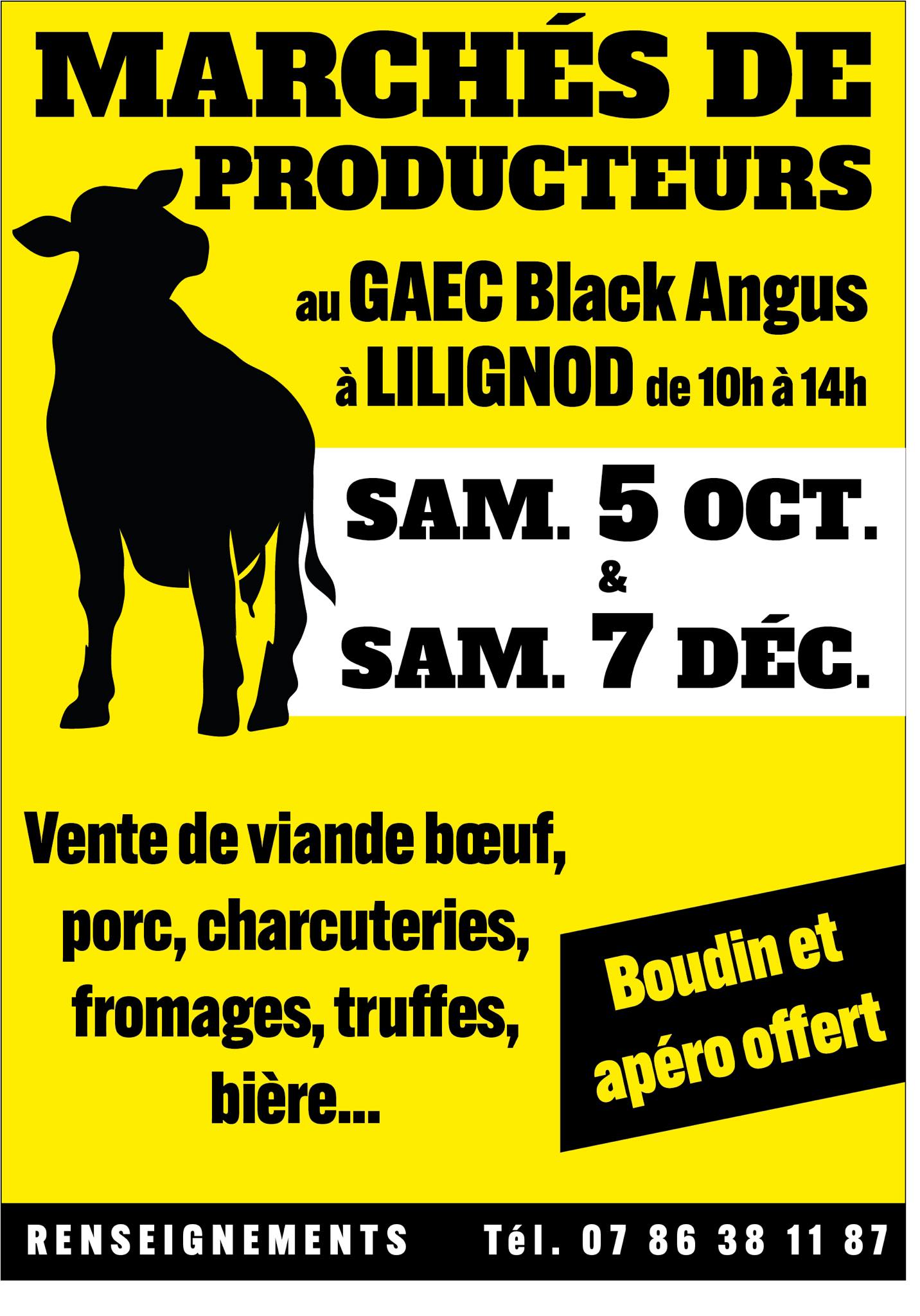 Marché de producteurs chez Black Angus à Lilignod