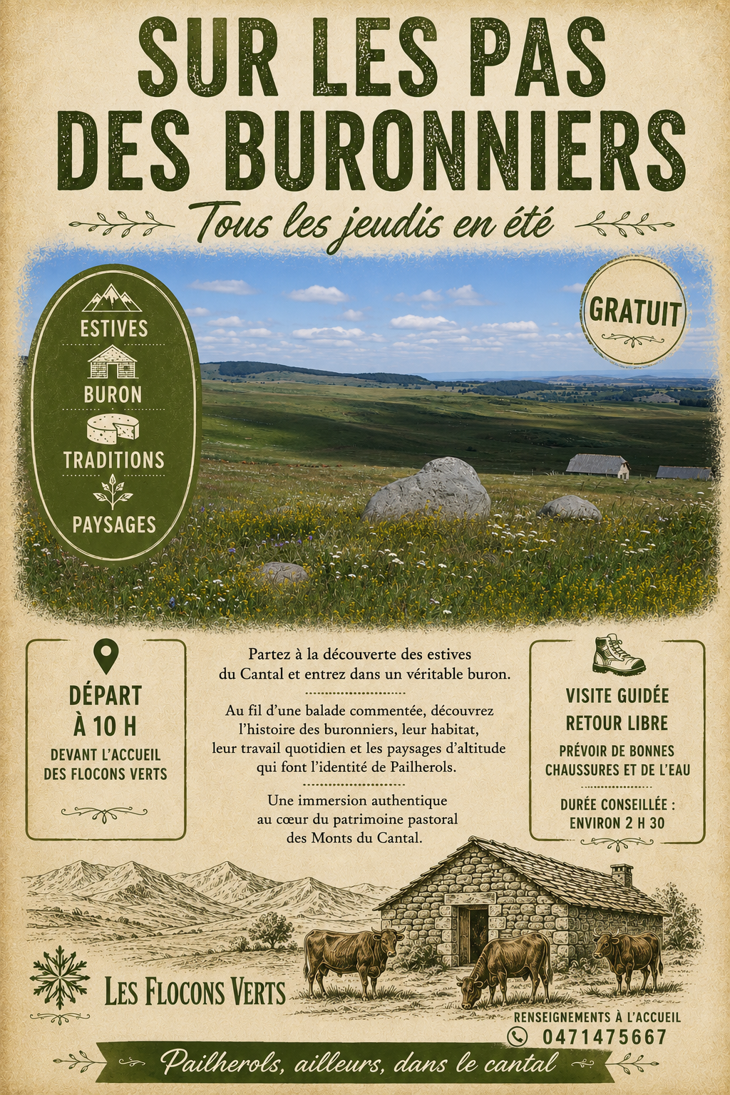 Visite d'un buron à Pailherols