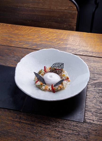 Ceviche mulet pomme coing