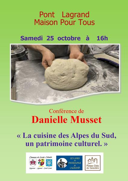 - © Les Amis du Patrimoine de Lagrand Conférence : 'La cuisine des Alpes du Sud, un patrimoine culturel'_Garde-Colombe - © Les Amis du Patrimoine de Lagrand