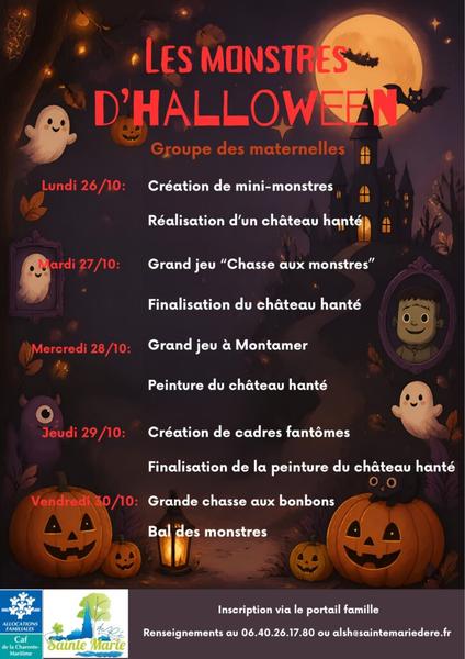 Animations au Centre de Loisirs - Les monstres d'Halloween (maternelles)