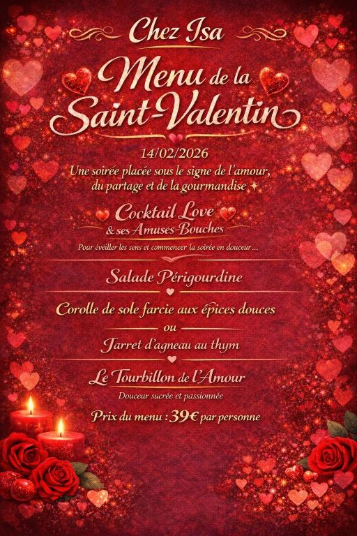 Menu de la Saint Valentin_Mansle-les-Fontaines