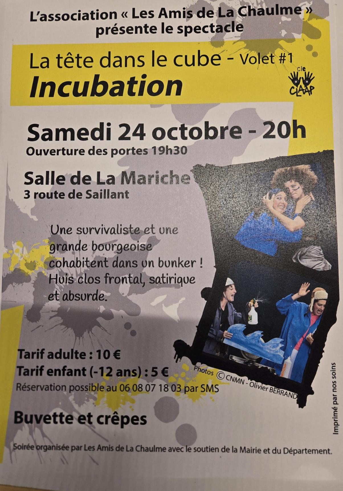 Spectacle – La tête dans le cube volet #1 Incubation