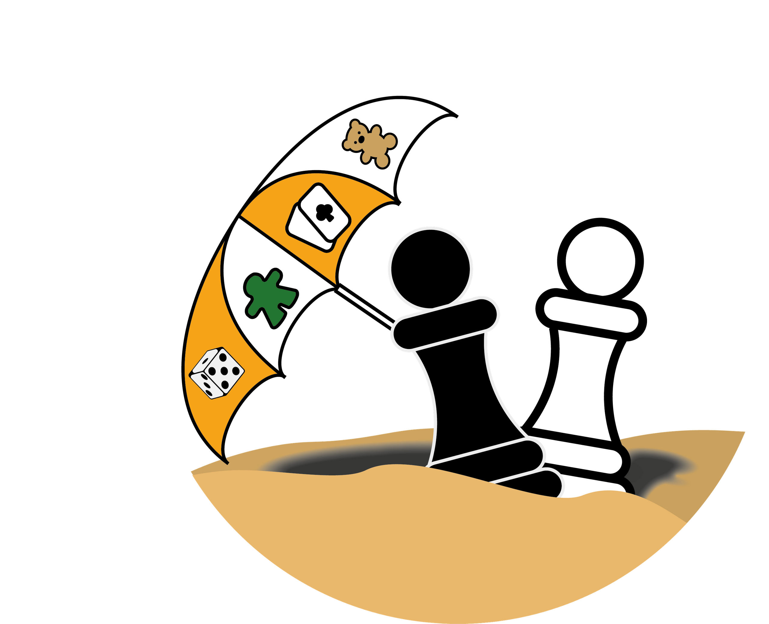 Les pions dans le sable