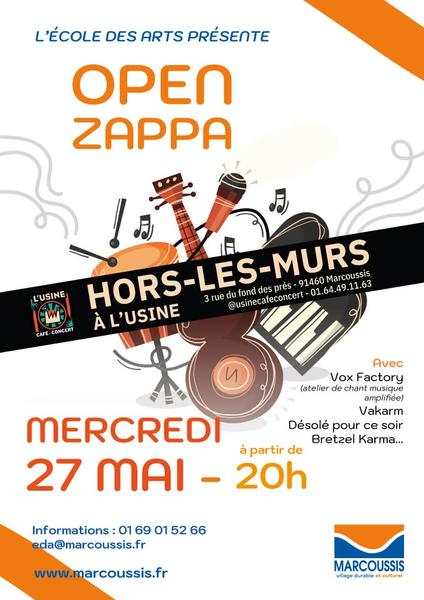 OPEN ZAPPA organisé par l'Ecole Des Arts de Marcoussis à L'Usine