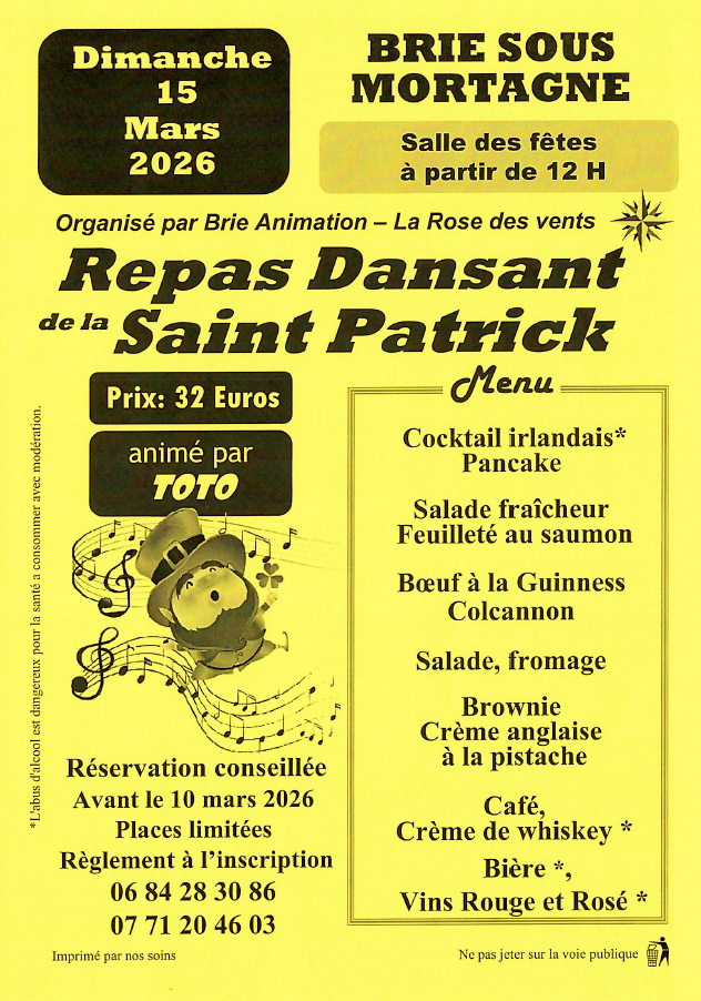 Repas dansant de la Saint Patrick