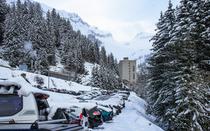 Vue sur Flaine Forum depuis le parking du P2