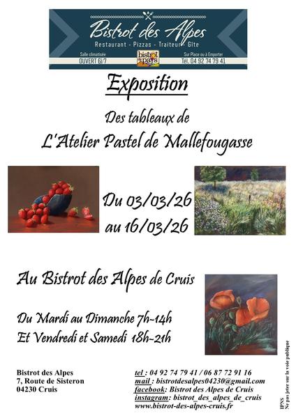 Exposition des oeuvres de l\'Atelier Pastel de Mallefougasse