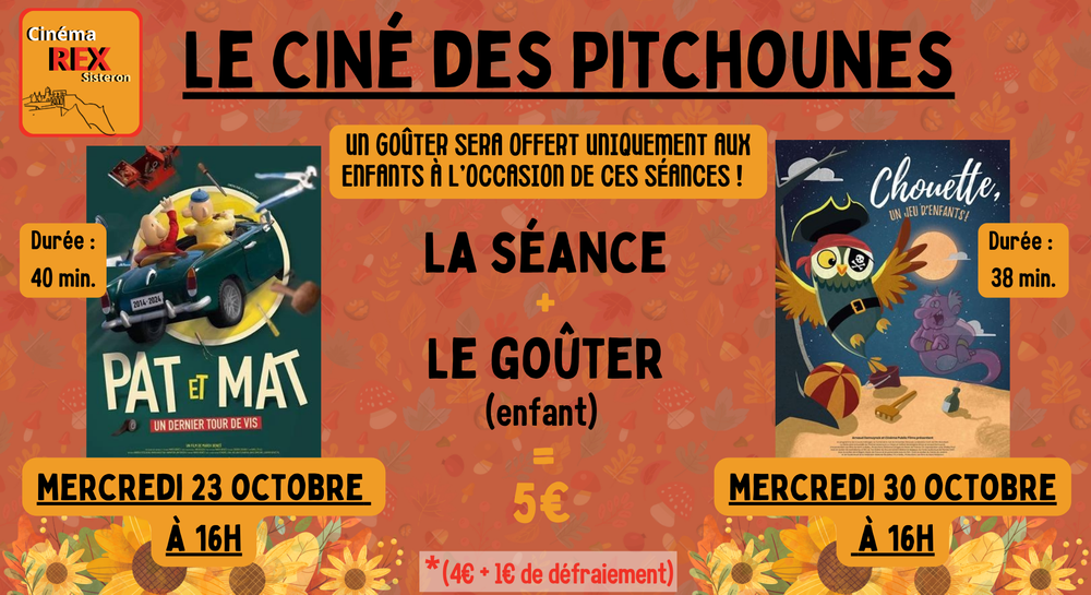 Le Ciné des Pitchounes : "Pat et Mat, un dernier... Le 23 oct 2024