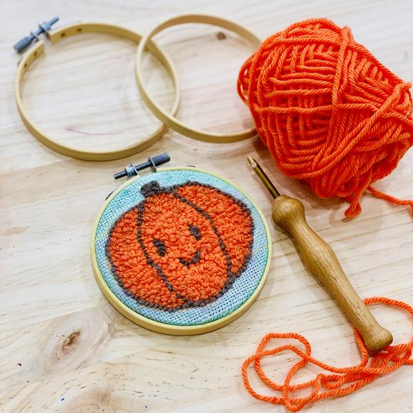 Punch needle citrouille - Atelier Juniors dès 7ans et Adultes