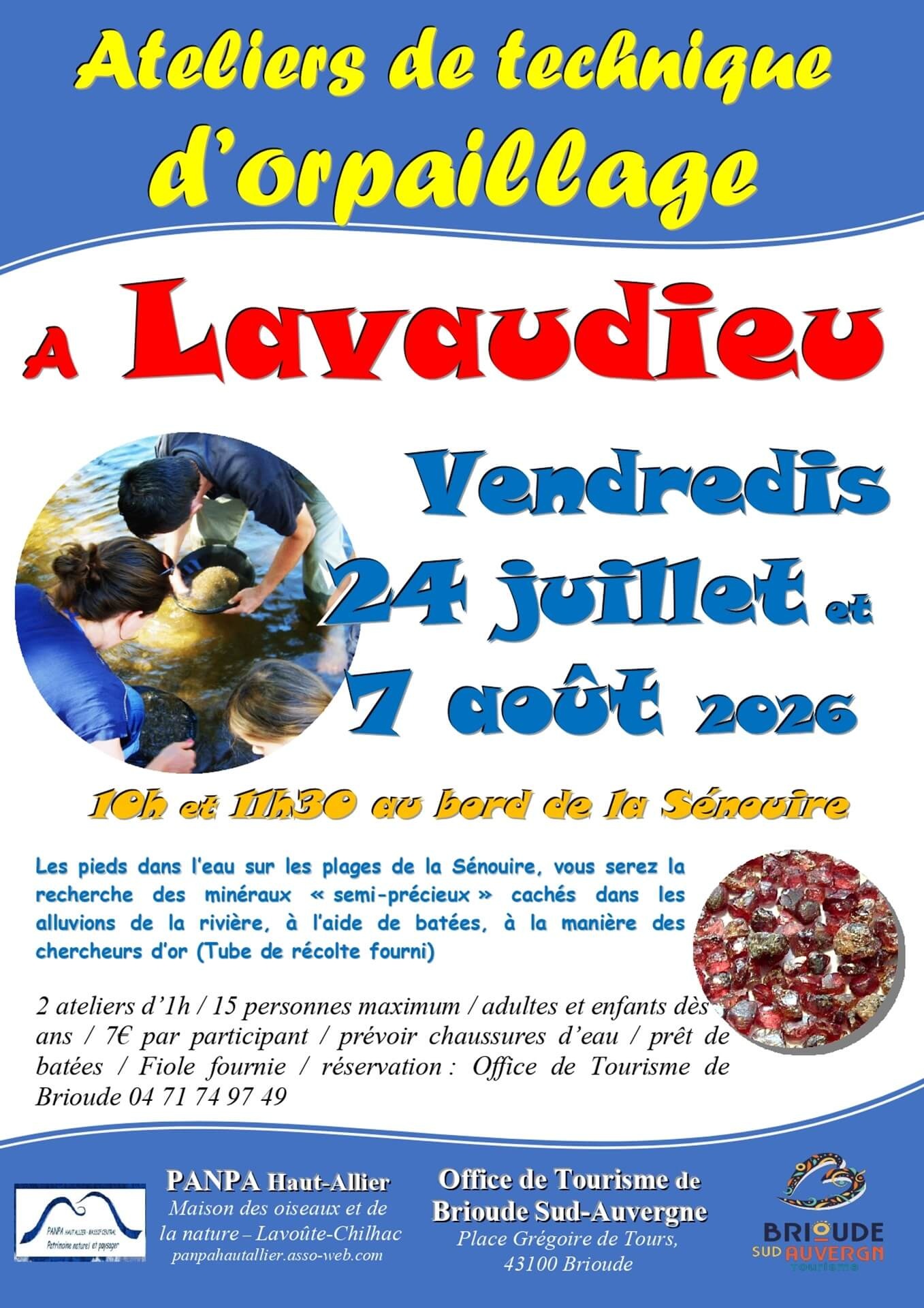 Ateliers de technique d'orpaillage