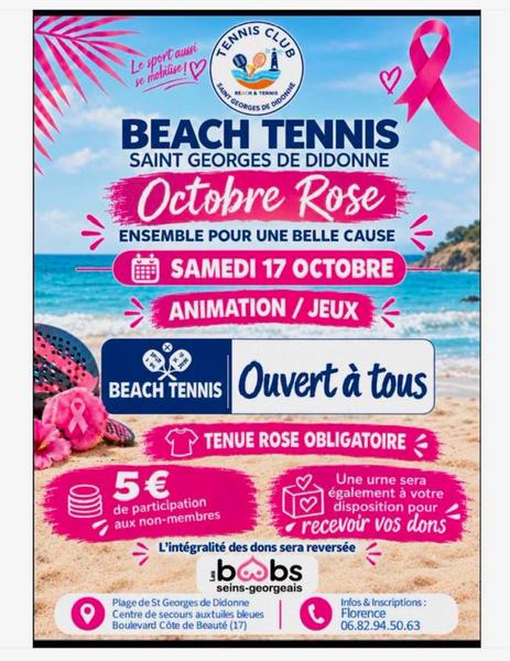 Beach tennis : octobre rose