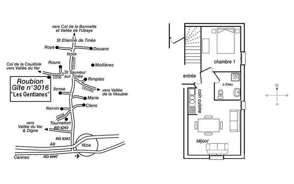 Accès et plan de votre gîte