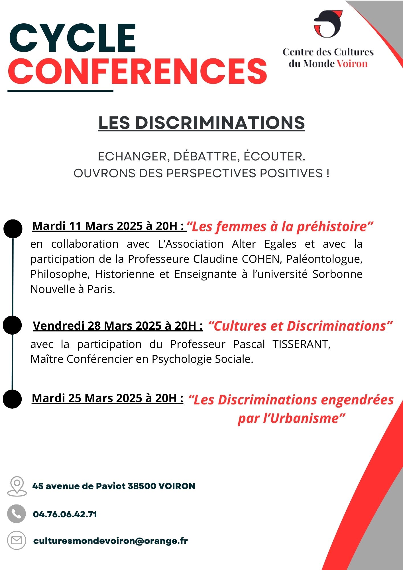 Cycle conférences & débats sur la discrimination