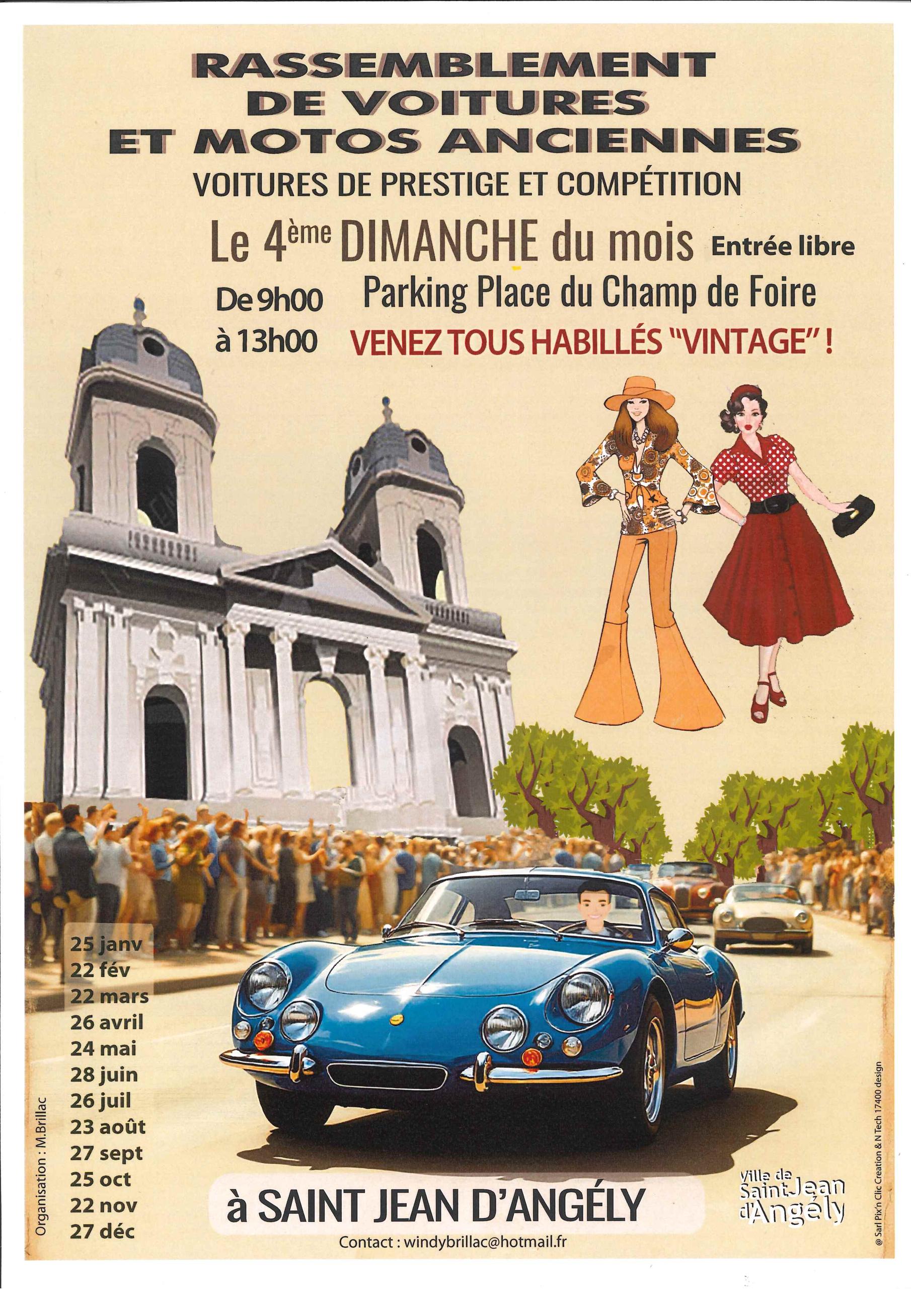 Rassemblement de voitures et motos anciennes