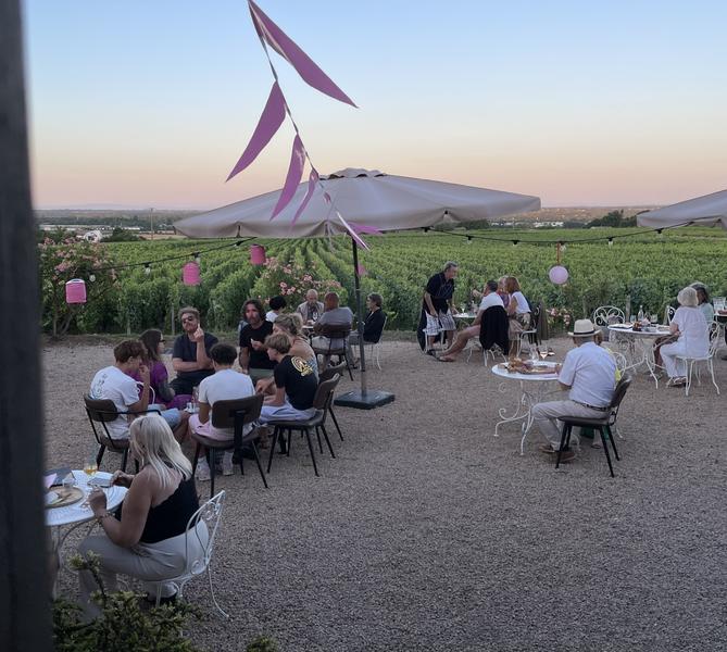 Terrasse vue sur les vignes