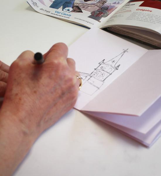 Atelier dessin carnet de vacances à Val Cenis-Lanslevillard