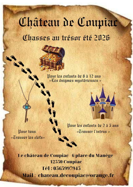 Chasses au trésor château de Coupiac