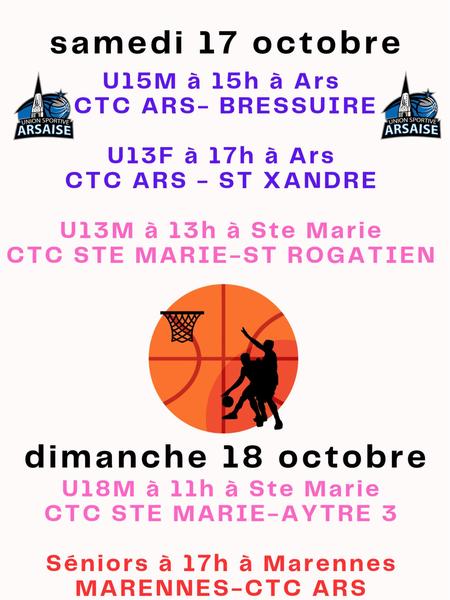 Matchs de basket - CTC Sainte-Marie U13M & U18M