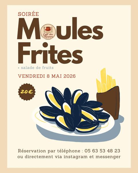 Soirée moules frites au café des thermes
