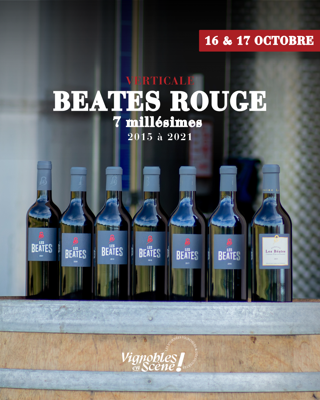 Verticale Béates Rouge au Domaine des Béates
