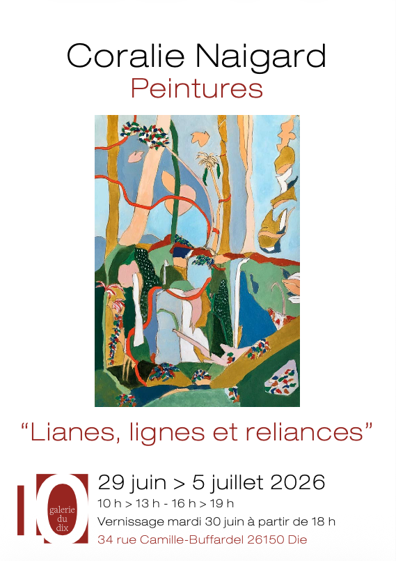 Exposition de peinrures de Coralie Naigard - Lianes, lignes et reliances