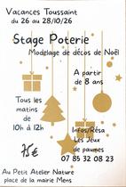Stage Poterie Vacances Toussaint au Petit Atelier Nature_Mens