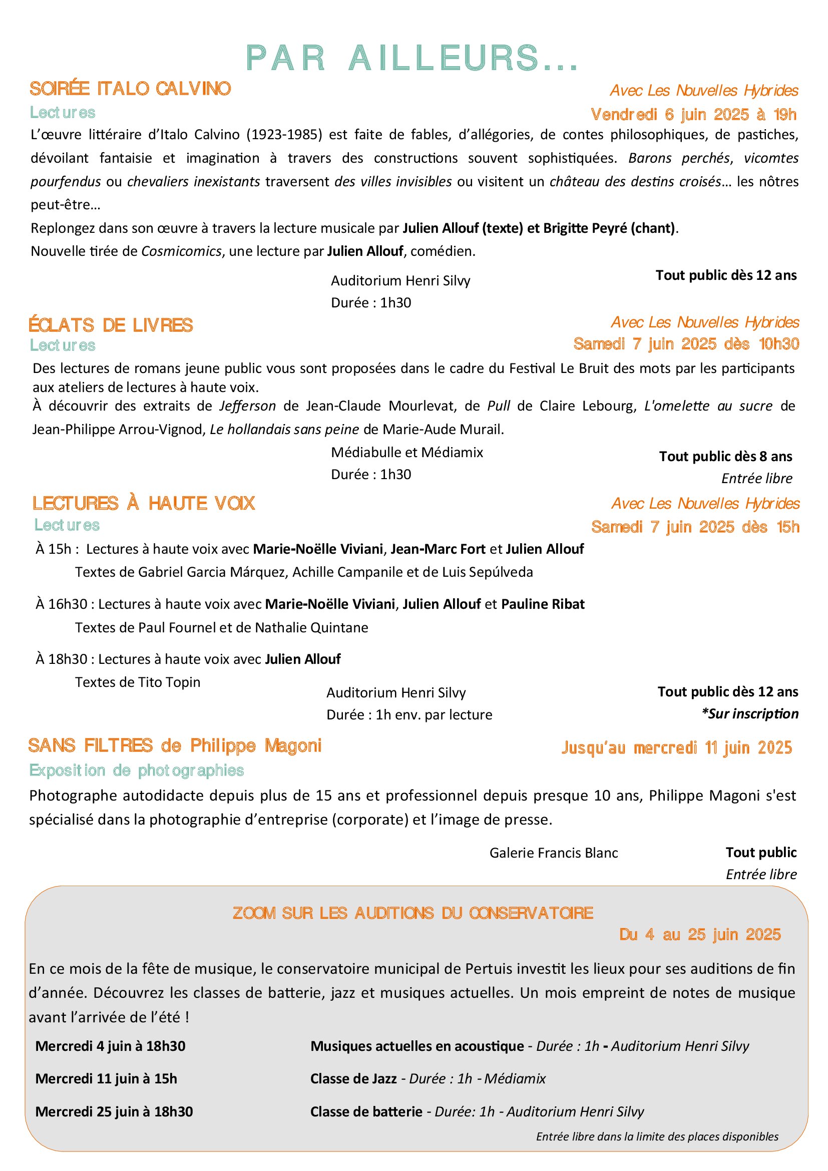 médiathèque Les Carmes , programme été 2025, Pertuis - photo 3