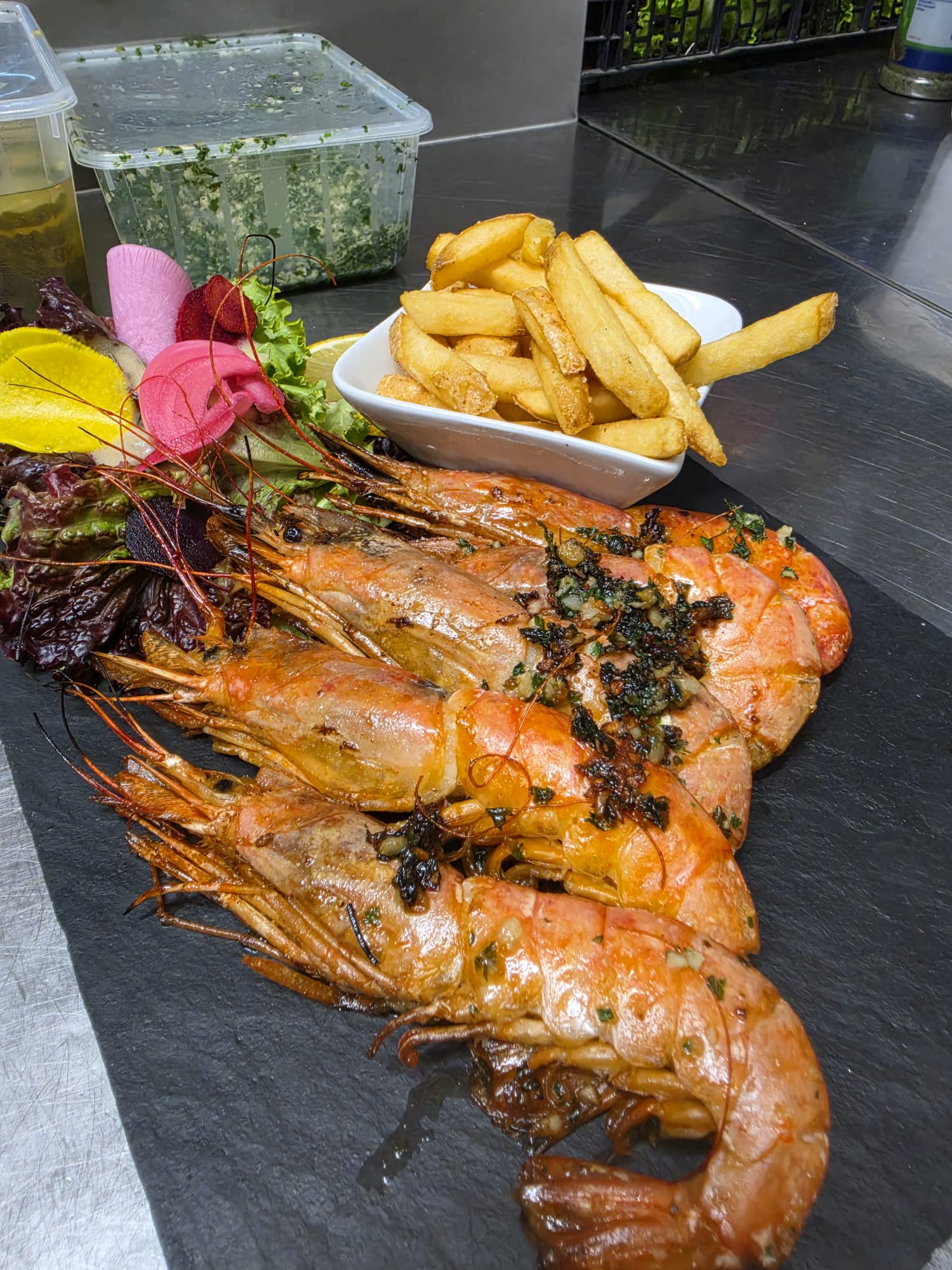 Gambas flambées