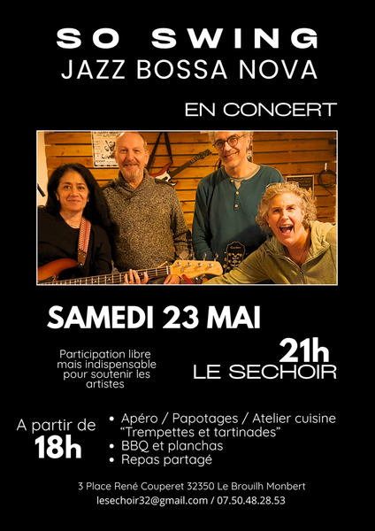 Concert Jazz Bossa Nova au Séchoir_Le Brouilh-Monbert