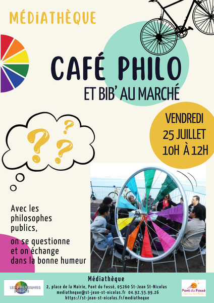 Café philo et bibliothèque hors-les-murs_Saint-Jean-Saint-Nicolas - © Médiathèque Pont du Fossé Café philo et bibliothèque hors-les-murs_Saint-Jean-Saint-Nicolas - © Médiathèque Pont du Fossé