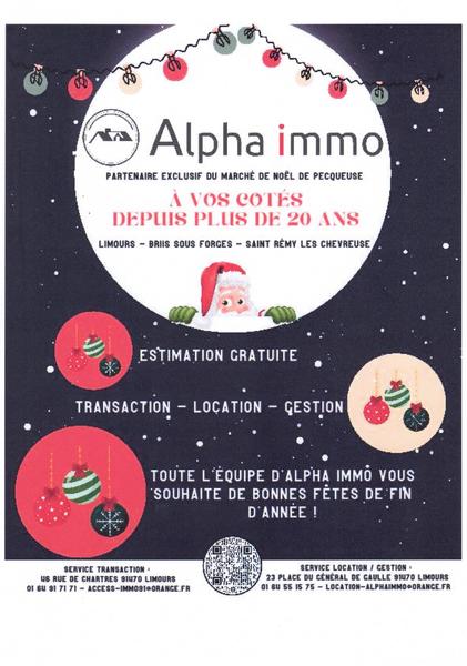 Affiche du partenaire du marché de noël de Pecqueuse Alpha Immo