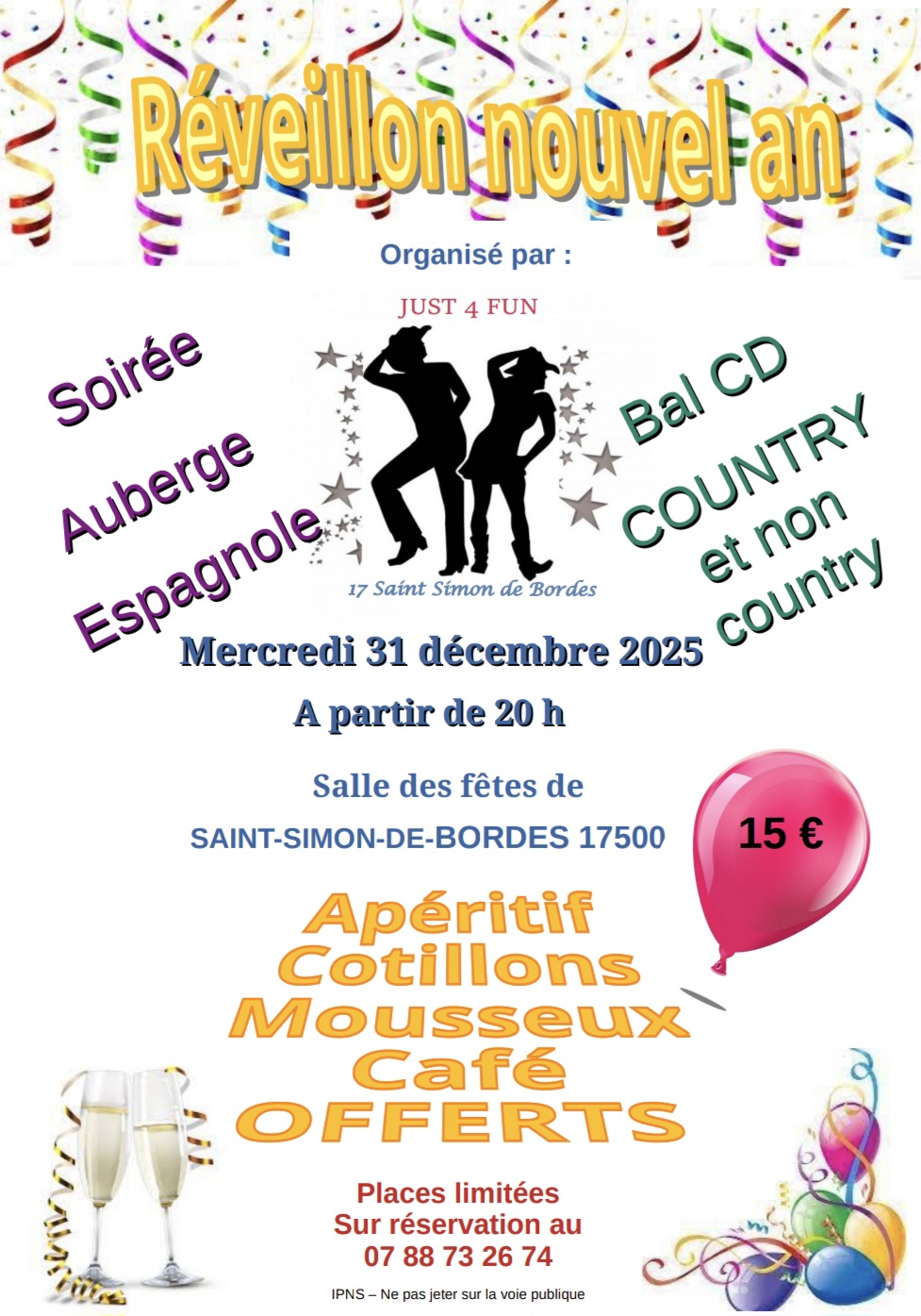 Réveillon Nouvel an par le Club danse Country