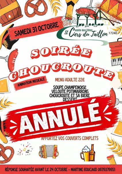 [ANNULÉ] Soirée choucroute